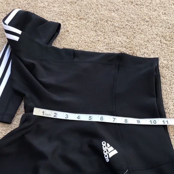 NWT! ADIDAS black Size S 3 stripes 7/8 pocket tights - Picture 11 of 12